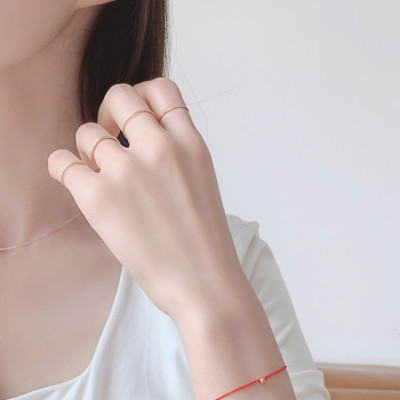 Vòng Chỉ May Mắn Đính Bi Vàng 14K - MOON Jewelry