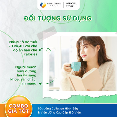 [Collagen lon 196g & calo gói to 75g] Combo Lấy lại vóc dáng hiệu quả FINE JAPAN