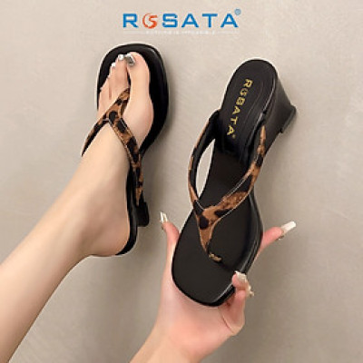 Dép nữ xỏ ngón, quai xuôi, đế xuồng ROSATA RO737 - 7p - Đen - BKSTORE