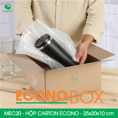 MEC20 - 25x20x10 cm - Combo 60 thùng hộp carton trơn siêu tiết kiệm ECONO
