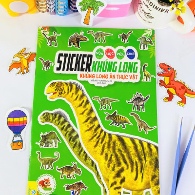 Sách - Trọn bộ 8 cuốn Sticker Khủng Long - Vừa Học Vừa Chơi - ndbooks