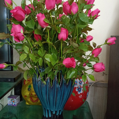 Lọ cắm hoa dáng bàn tay phật men hỏa biến