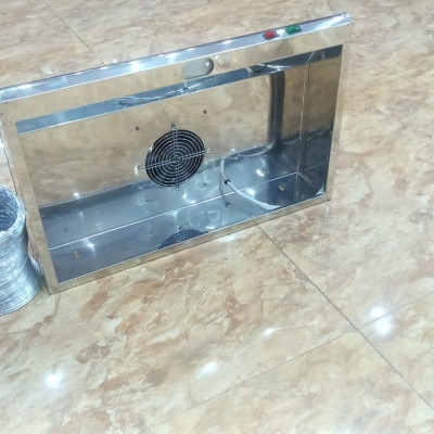 MÁY HÚT MÙI INOX 304 ( kt 70x45x14 cm kèm theo ống thun bạc)