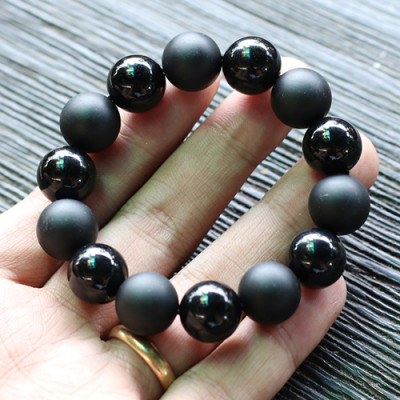Vòng Đá Obsidian Đá Thiền Bóng Nhám Ngọc Quý Gemstones