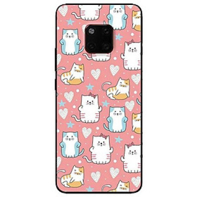 Ốp lưng dành cho Huawei 5t - Mate 20 - Mate 20 Pro mẫu Họa Tiết Mèo Xanh Vàng