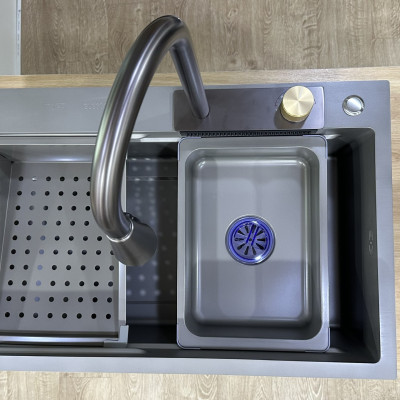 CHẬU RỬA INOX KAFF KF-UM7546B. Hàng Chính Hãng 