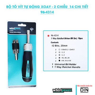 Bộ tô vít tự động xoay 2 chiều 14 chi tiết Whirlpower 96-4314