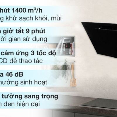 Máy hút mùi Kocher  K-2080V (90CM) - Hàng Chính Hãng