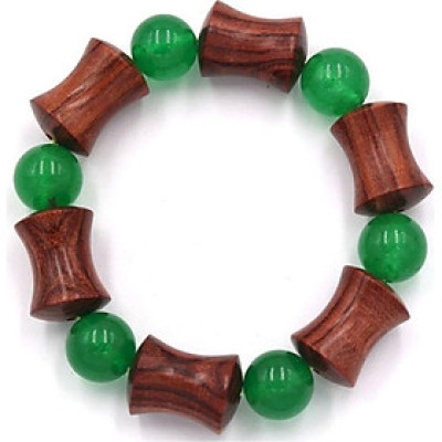Vòng tay chuỗi hạt gỗ hồng hình ống tre HMS9