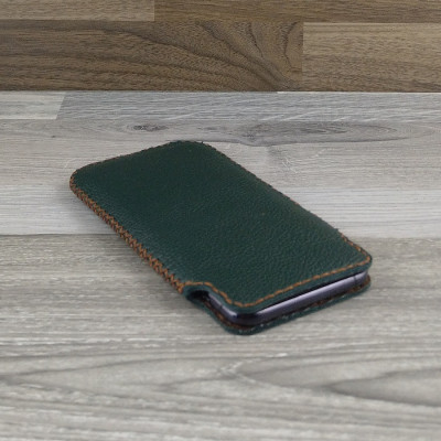 Bao Da Túi Rút dành cho Samsung Galaxy note 8/ note 9 Da Bò Hạt Màu Xanh Rêu