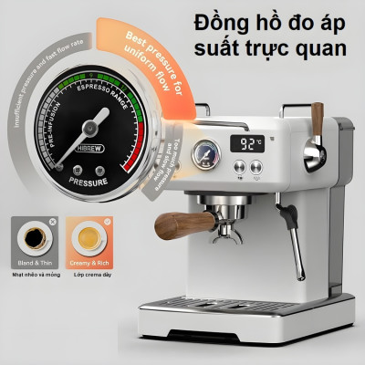 Máy pha cà phê Espresso chuyên nghiệp thương hiệu HiBREW H10 Plus cao cấp  - Hàng chính hãng