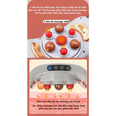 Đai Massage Bụng RULAX, Hỗ Trợ Giảm Đau Nhức, Bi Đá Kết Hợp Hồng Ngoại, Giảm Đau Bụng Cho Người Viêm Đại Tràng, Táo Bón, tan mỡ bụng ,thon gọn cơthe