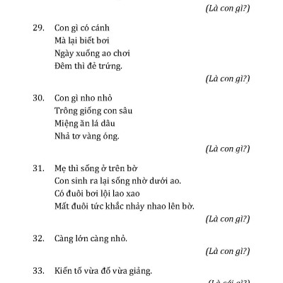 Câu Đố Về Các Loài Vật 