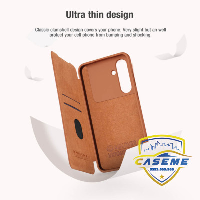 Bao Da Nillkin Qin Pro Dành Cho Samsung Galaxy S24 FE Thiết Kế Sang Trọng, Bảo Vệ Toàn Diện - Hàng Chính Hãng