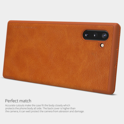 Bao da dành cho Samsung Galaxy Note 10 hiệu Nillkin Qin (Chất liệu da cao cấp, có ngăn đựng thẻ, mặt da siêu mềm mịn) - Hàng chính hãng