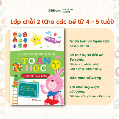 Combo 6 cuốn: Phát triển tiềm năng toán học cho trẻ - Toán  học cho trẻ mẫu giáo - Lớp chồi, Lớp lá, Lớp mầm (Tái bản 2021)- 2HBooks