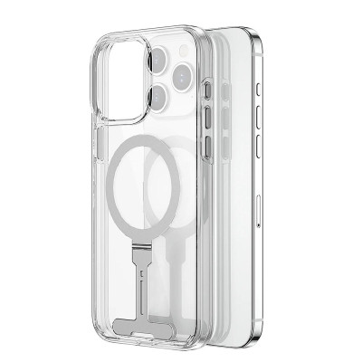 Ốp lưng sạc từ tính tích hợp kệ đỡ ẩn cho iPhone 15 Pro / 15 Pro Max hiệu WIWU Stand chống sốc, chống va đập bảo vệ camera - Hàng nhập khẩu