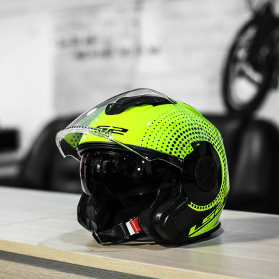 Mũ Bảo Hiểm 3/4 Hai Kính LS2 OF570 Verso