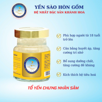[Set QT 6 Hũ] Tổ Yến Chưng Nhân Sâm - Yến Sào Hòn Gốm Chính Hiệu Khánh Hoà - HGK NEST