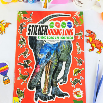 Sách - Trọn bộ 8 cuốn Sticker Khủng Long - Vừa Học Vừa Chơi - ndbooks