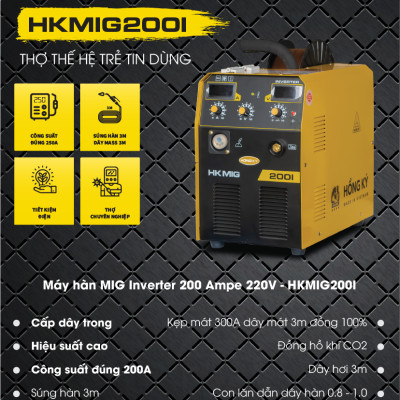 Máy hàn MIG Hồng Ký Master 200 Ampe 220V - HKMIG200I