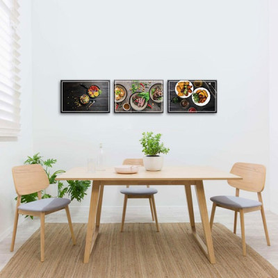 Bộ 3 Tranh Treo Nhà Hàng - Tranh Tường Phòng Bếp Về Ẩm Thực Gỗ MDF W1208