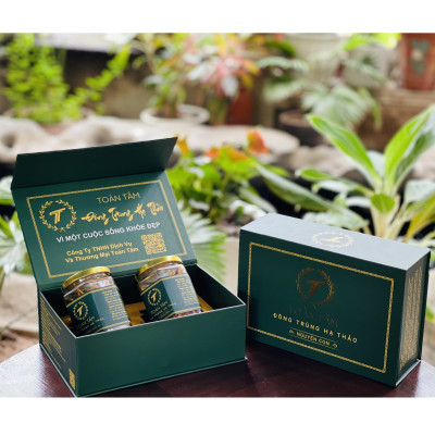 (Hộp quà tặng) ĐÔNG TRÙNG HẠ THẢO SẤY THĂNG HOA (SẤY LẠNH) TOÀN TÂM