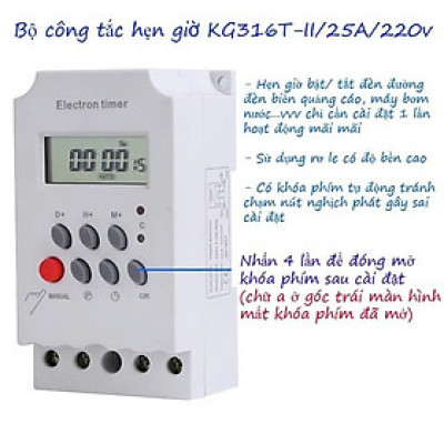 Công Tắc Hẹn Giờ KG316 T-II – Hẹn Giờ Bật Tắt Cho Đèn, Máy Bơm, Thiết Bị Điện Gia Dụng