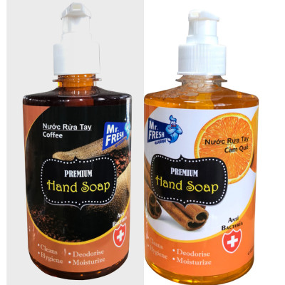 Combo 2 chai nước rửa tay Hand Soap 500ml Hương Cam Quế Và ,Xả Chanh