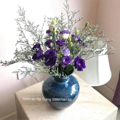 Lọ hoa gốm sứ Bát Tràng cao cấp giỏ cua size 3