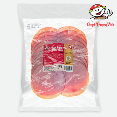 Dăm bông vai xông khói tròn cắt lát/Smoked round ham (Sliced)200GR/PE