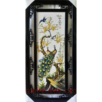 Tranh tứ quý Bát Tràng kích thước 50x100cm