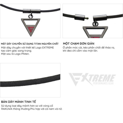 Vòng cổ Phiten Rakuwa extreme triangle TG797052/TG797053