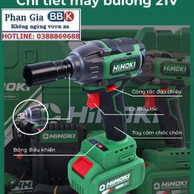 Máy Siết Bulong Đa Năng HIMOKI-HM-IW350N 21V - Motor Ruột Đồng 100% - Động Cơ Không Chổi Than Siêu Mạnh Mẽ