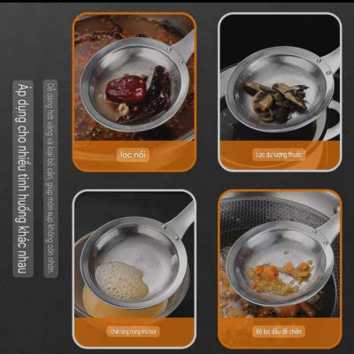 CHAO THÌA DÂY LỌC INOX SUS 304 LỖ LỌC ĐỘT CNC NHỎ MỊN MÀNG - CHAO THÌA DÂY LỌC BỘT VỚT HỚT BỌT LỌC DẦU THỰC PHẨM ( SẢN PHẨM CÔNG NGHỆ CNC CAO CẤP )