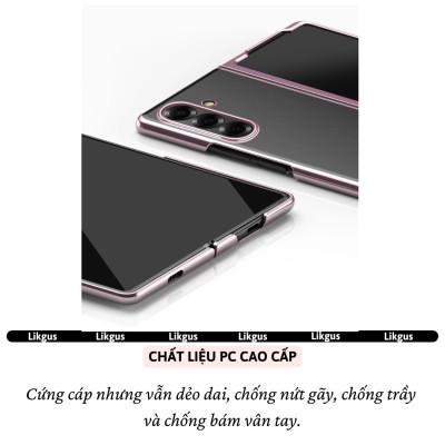Ốp Lưng Mạ Viền Cao Cấp Cho Samsung Galaxy Z Fold 7 hiệu Likgus Platinum – Chống Sốc, Chống Trầy, Trong Suốt Sang Trọng, Siêu Mỏng Nhẹ - Hàng nhập khẩu