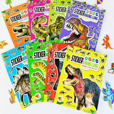 Sách - Trọn bộ 8 cuốn Sticker Khủng Long - Vừa Học Vừa Chơi - ndbooks