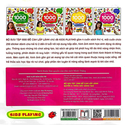 Bộ Sưu Tập 1000 Đề Can Lấp Lánh Kids Playing - Quyển 4: Thỏa Sức Sáng Tạo