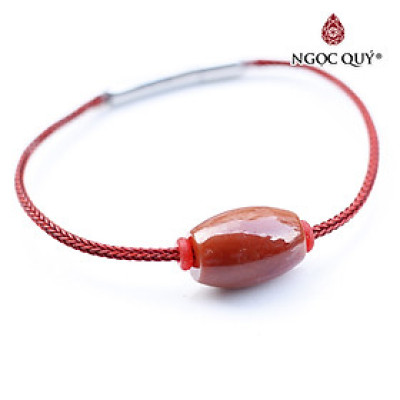 Vòng tay xỏ lu đá cẩm thạch huyết mệnh hỏa , thổ - Ngọc Quý Gemstones