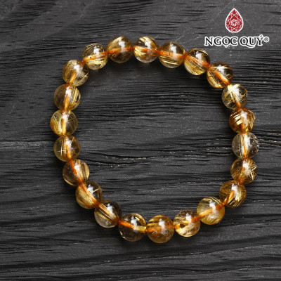 Vòng tay thạch anh tóc vàng vip AAA mệnh thủy, kim - Ngọc Quý