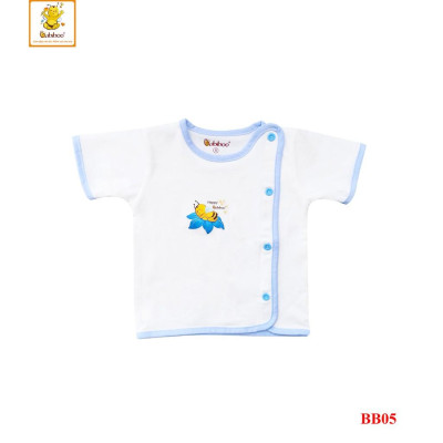 COMBO 5 Áo sơ sinh bác sĩ viền màu in hình tay ngắn cotton BABIBOO - BB05