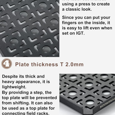 Mặt bàn nhôm một phần hai có họa tiết Campingmoon IGT CK-12F-2P CK12F (2 tấm)