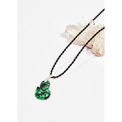 Dây chuyền phong thủy đá cẩm thạch sơn thủy hồ ly 2.5cm mệnh hỏa , mộc - Ngọc Quý Gemstones