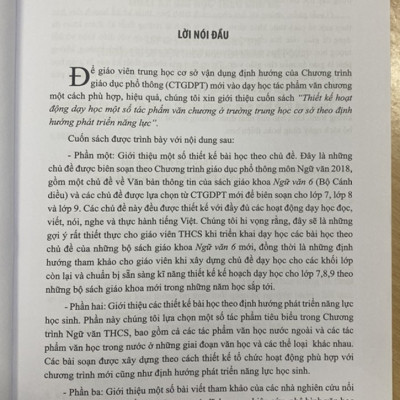 Thiết kế hoạt động dạy học tác phẩm văn chương ở trường trung học cơ sở (Theo định hướng phát triển năng lực)