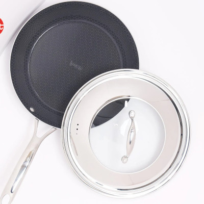 [Hàng chính hãng]Chảo inox iMat Hybrid Blackcube Pealla 28cm kèm vung,chống dính gốm Ceramic đen mới