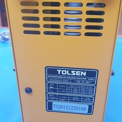 MÁY HÀN QUE ĐIỆN TỬ 4MM TOLSEN 44002 ( CHUYÊN KÉO QUE 4 LY, 160A)- HÀNG CHÍNH HÃNG