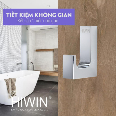 Móc đơn treo đồ đồng gương sáng bóng cao cấp Hiwin Y-3901C