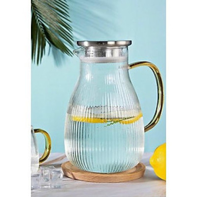 Combo bình đựng nước thủy tinh chịu nhiệt lên tới 400 độ C vân tăm bầu và 6 cốc