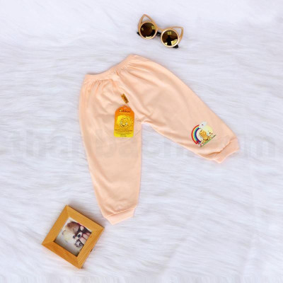 Bộ cotton màu dài bo cài nút vai BABIBOO - BBC38