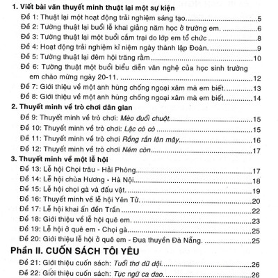 Văn Thuyết Minh - Biểu Cảm - Nghị Luận Lớp 6 (Biên Soạn Theo Chương Trình Mới)